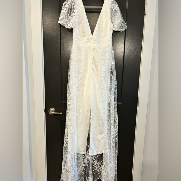 Lulus Pants - Lulus White Lace Jumpsuit